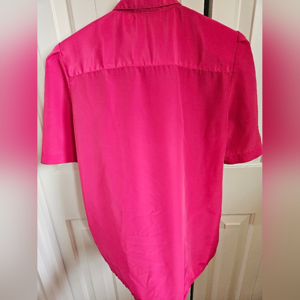 Bright Pink Button-Up Blouse - Picture 8 of 17